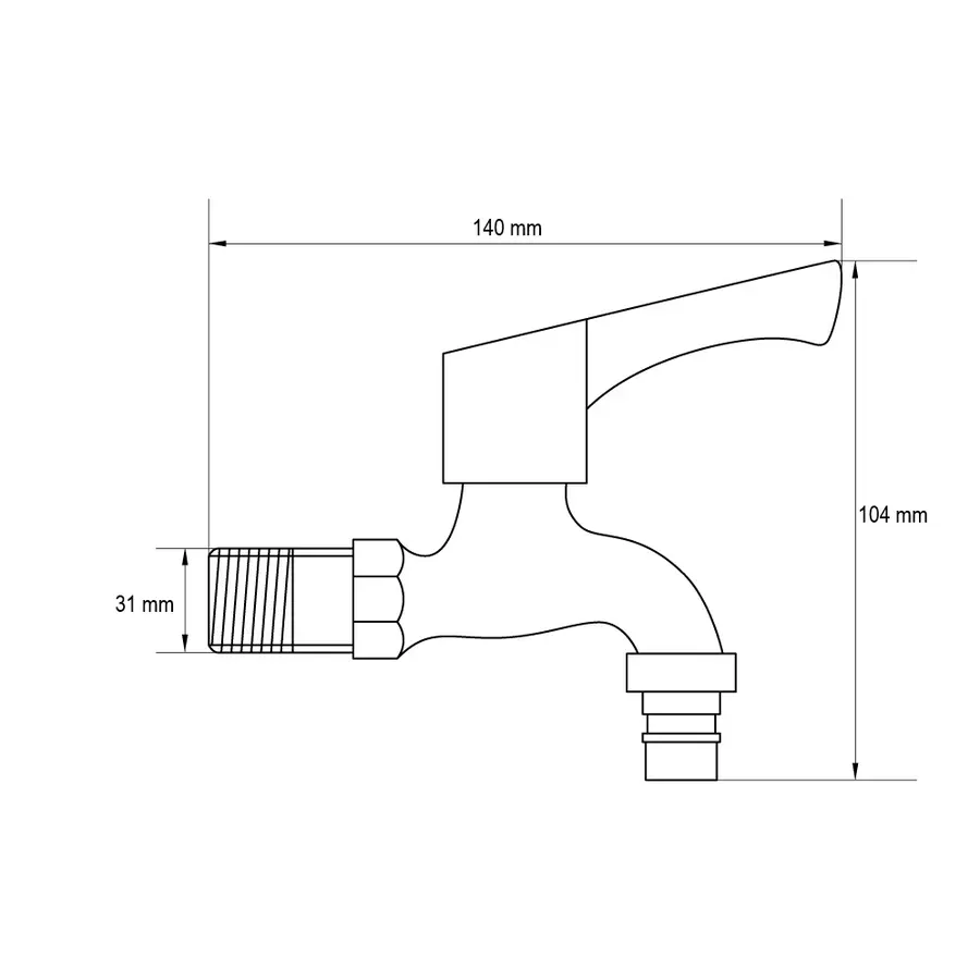 Кран для холодної води 1/2" (Koer KR.253) (KR2726)