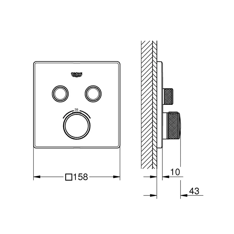 Термостат прихованого монтажу на 2 споживача Grohe Grohtherm SmartControl (29124000)