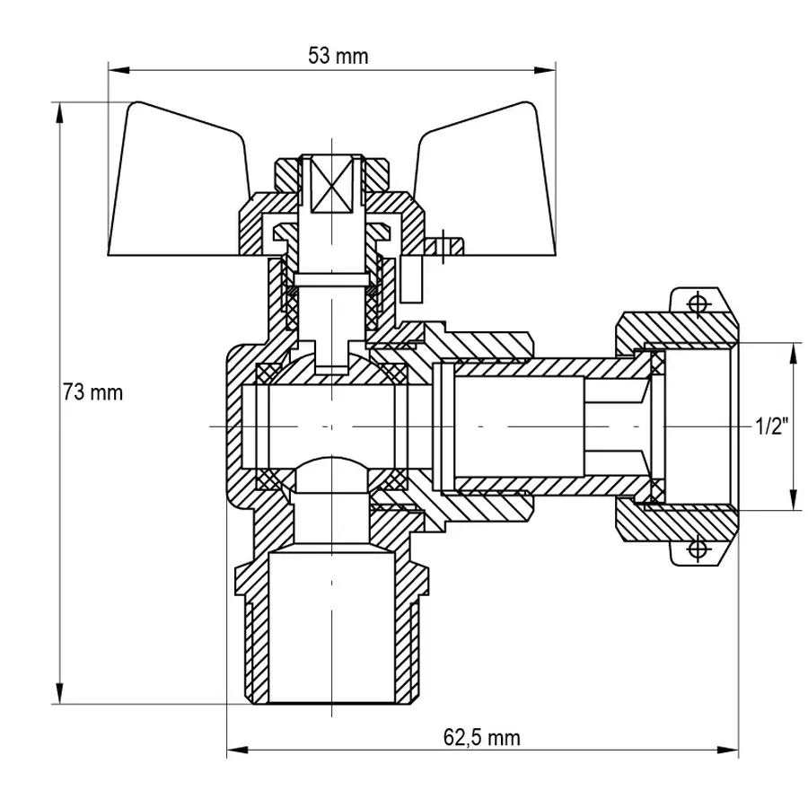 Кран кульовий Koer 1" ГГМ (KR.217.B) синій (KR2718)
