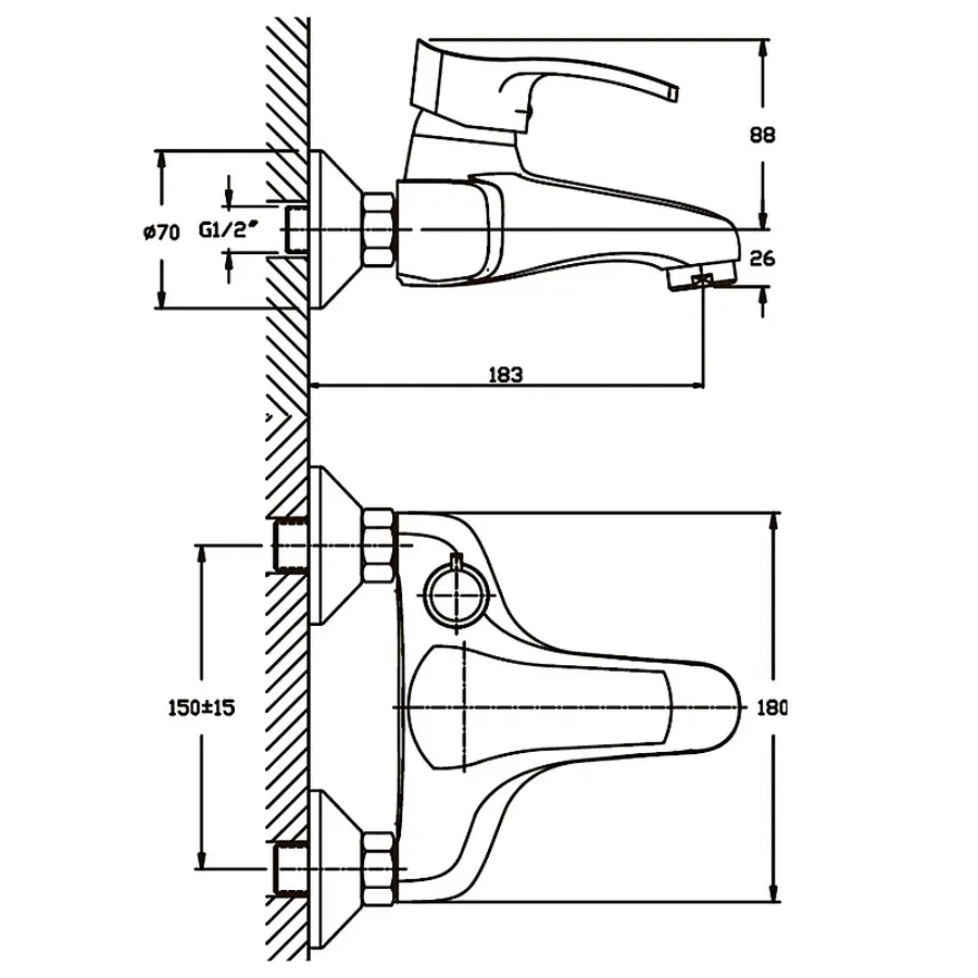 Змішувач для ванни Haiba Focus 009 матовий (HB0125)