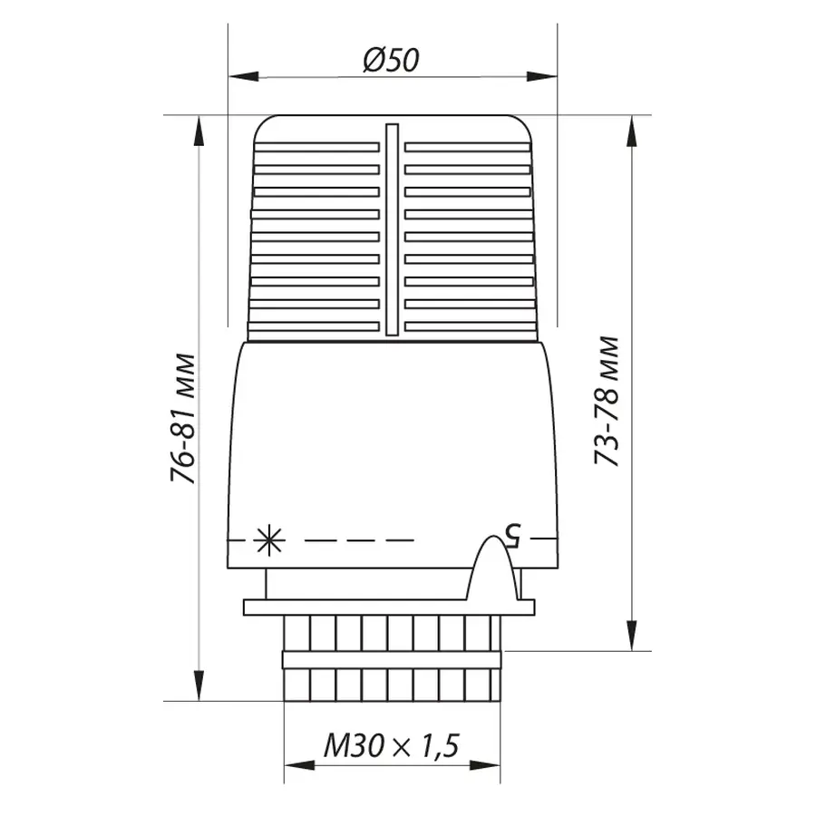 Термоголовка з виносним датчиком M30x1.5 Koer KR.1332 (KR2678)