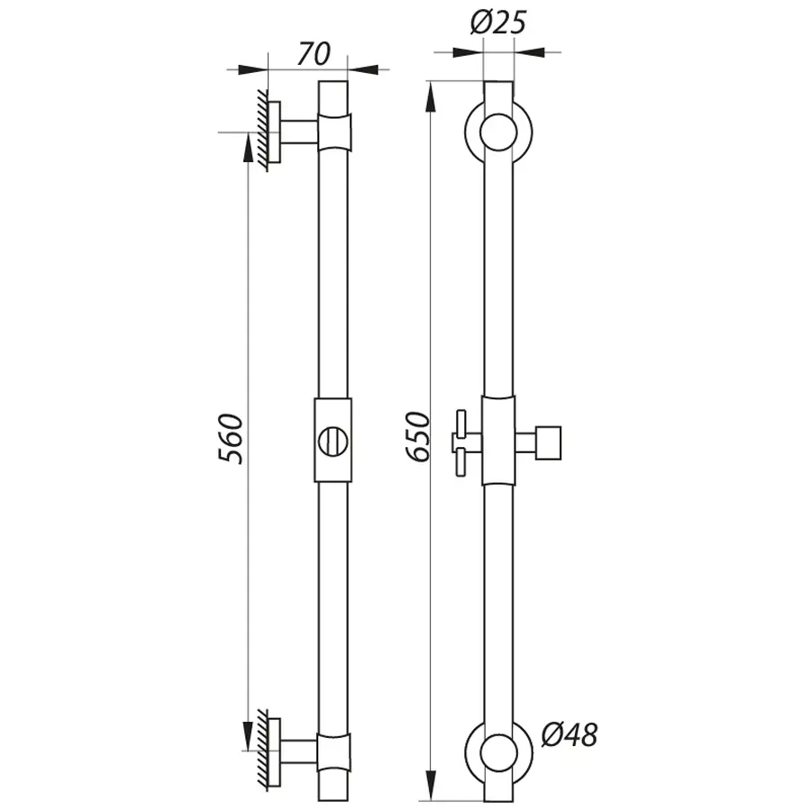 Стійка для душу Zerix L1206 (без мильниці, шланга та лійки) (LL1757)