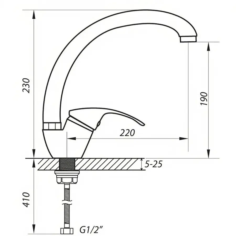 Змішувач для кухні Zerix YUB 270 (ZX0106)