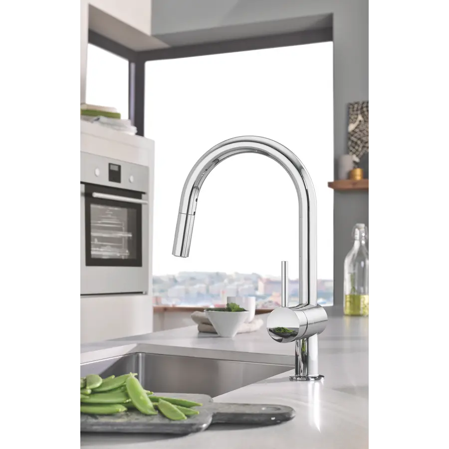 Змішувач для кухні з висувним виливом Grohe Minta (32321002)