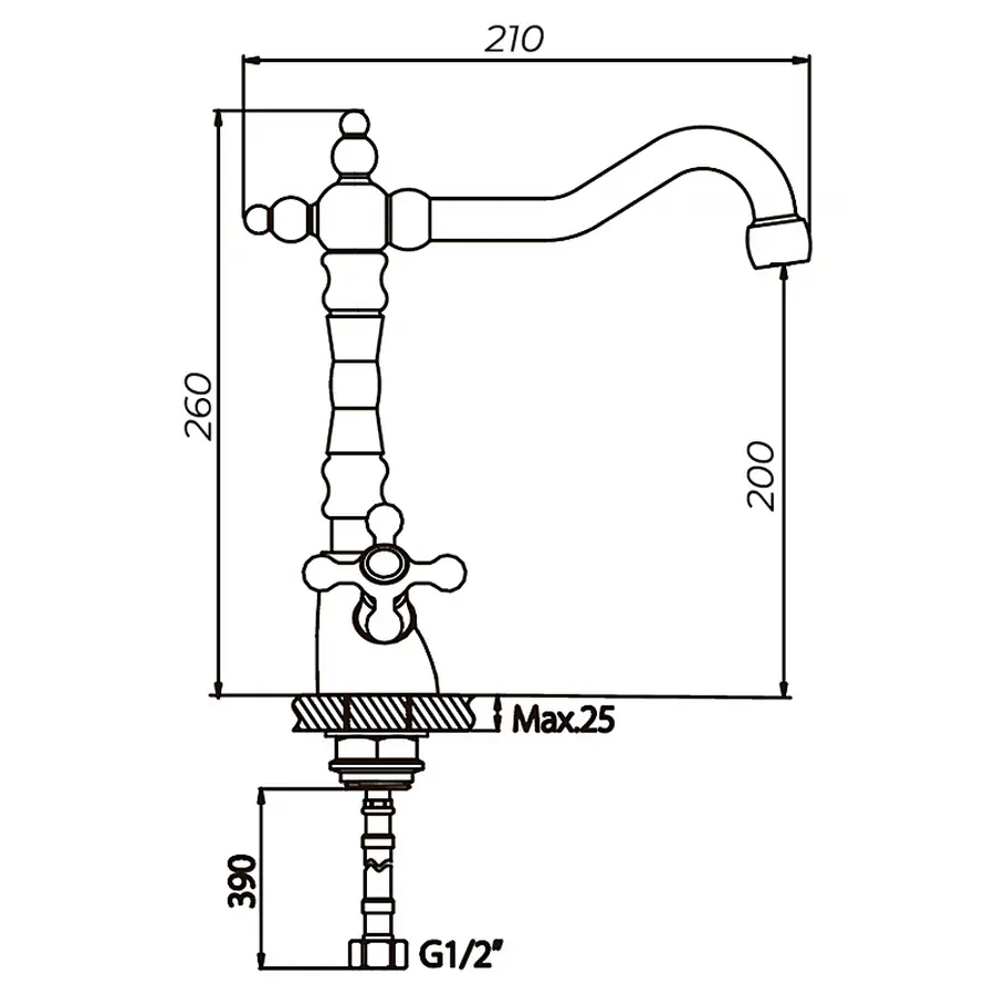 Змішувач для кухні Haiba Dominox 777 (HB0095)
