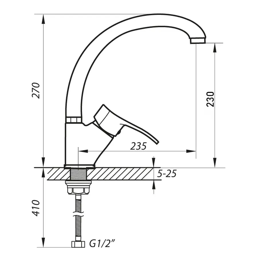 Змішувач для кухні Zerix DYU 135 (ZX0023)
