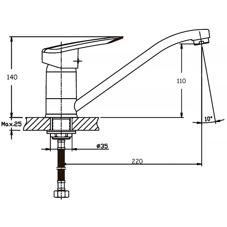 Змішувач для кухні Haiba Disk 555 (HB0057)