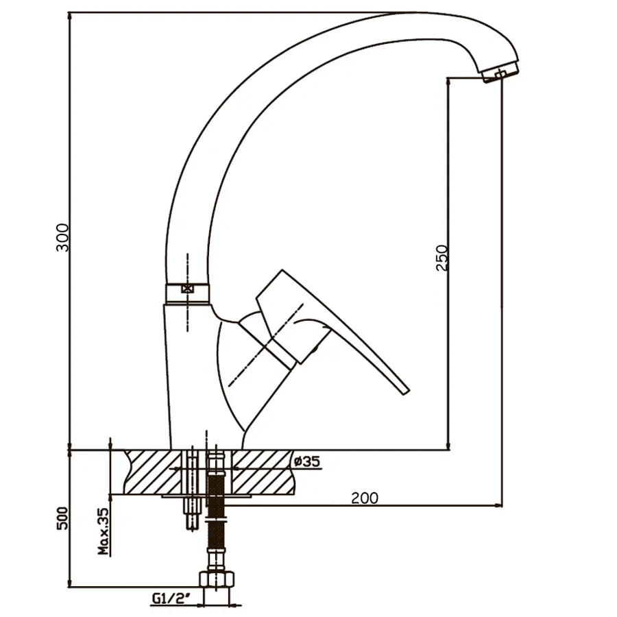 Змішувач для кухні Haiba Disk 011 (HB0056)