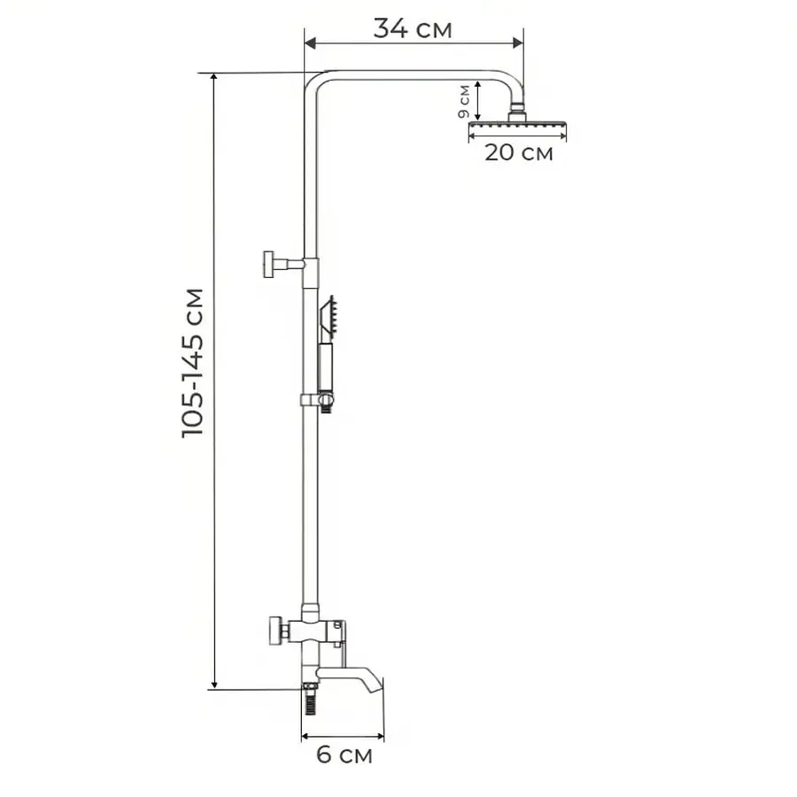 Душова колона зі змішувачем Haiba VITO 003-J (HB0823)