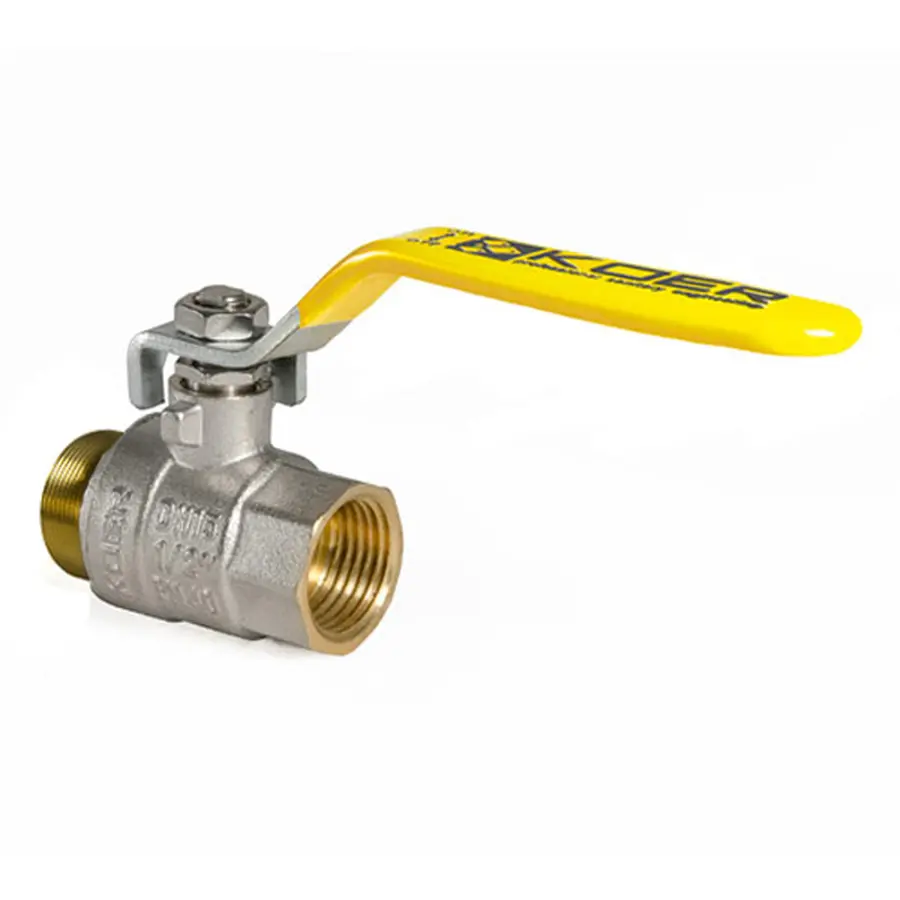 Кран кульовий KOER KR.215.G - 1/2" FM ГШВ YELLOW, ручка "важіль" жовта (KR0116)