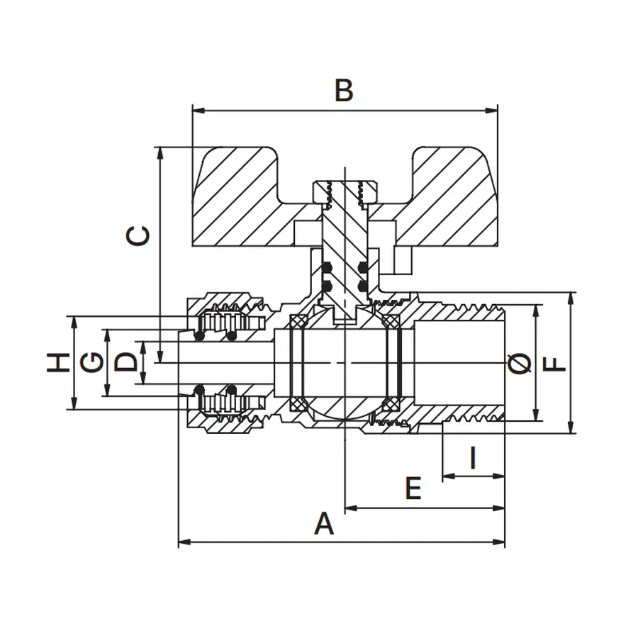 Кран шаровий Europroduct EP.501 Wing 20x3/4M (EP6041)
