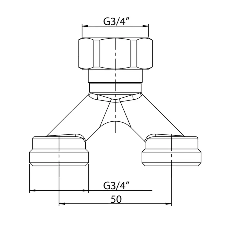 Розділ. вузол (з євроконусами) для підкл. 2-х контурів опалення Koer KR.1150 - 3/4 "x16 (KR2895)