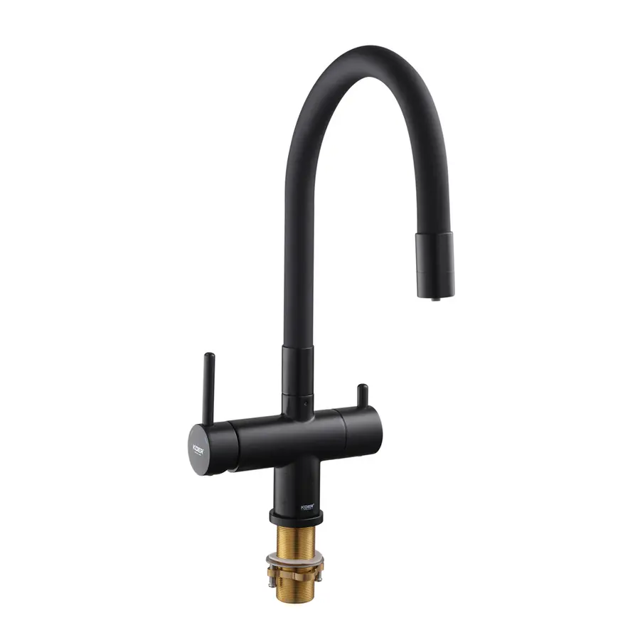 Кухонний змішувач з силік. виливом і вих. для питної води KOER KB-72002-05 (KR3384)