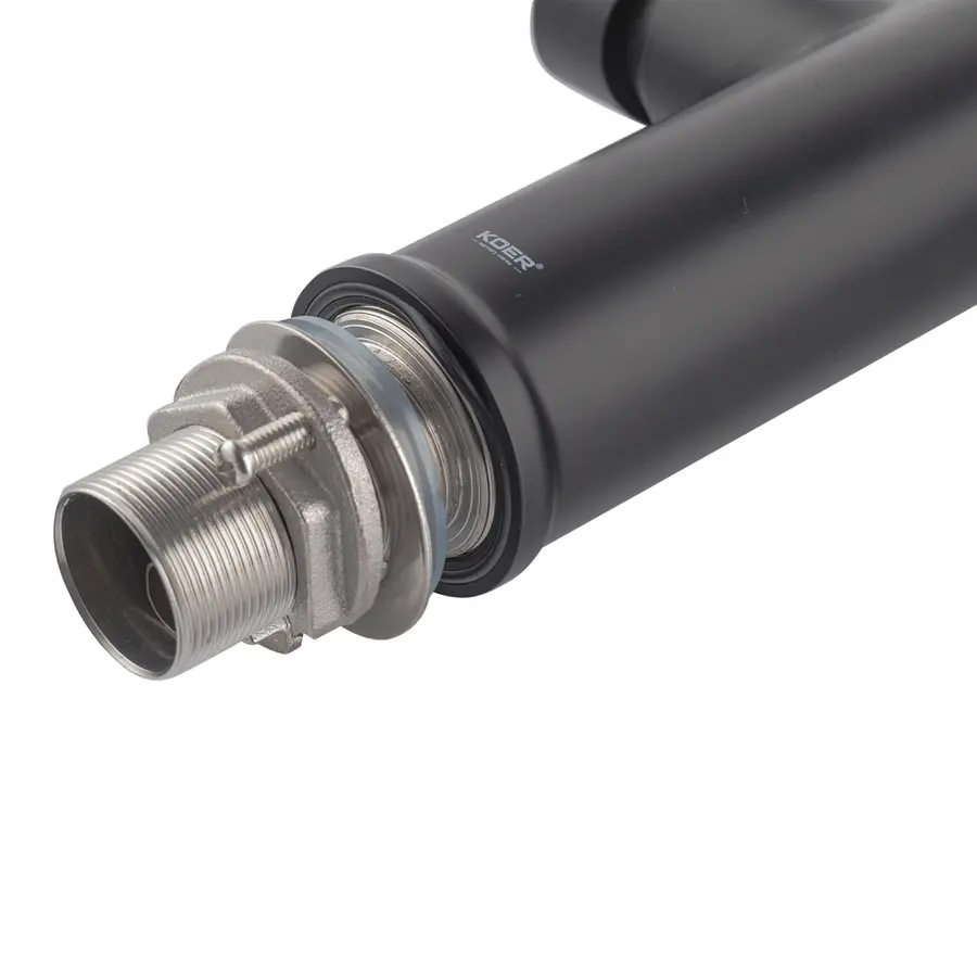 Змішувач для кухні Koer KI-70005-05 з чорним силіконовим виливом (нерж. сталь) (KR5005)