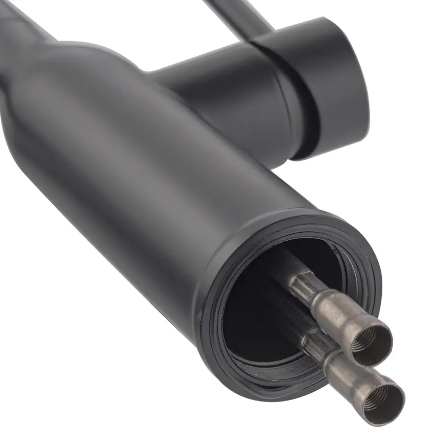 Змішувач для кухні Koer KI-70005-05 з чорним силіконовим виливом (нерж. сталь) (KR5005)