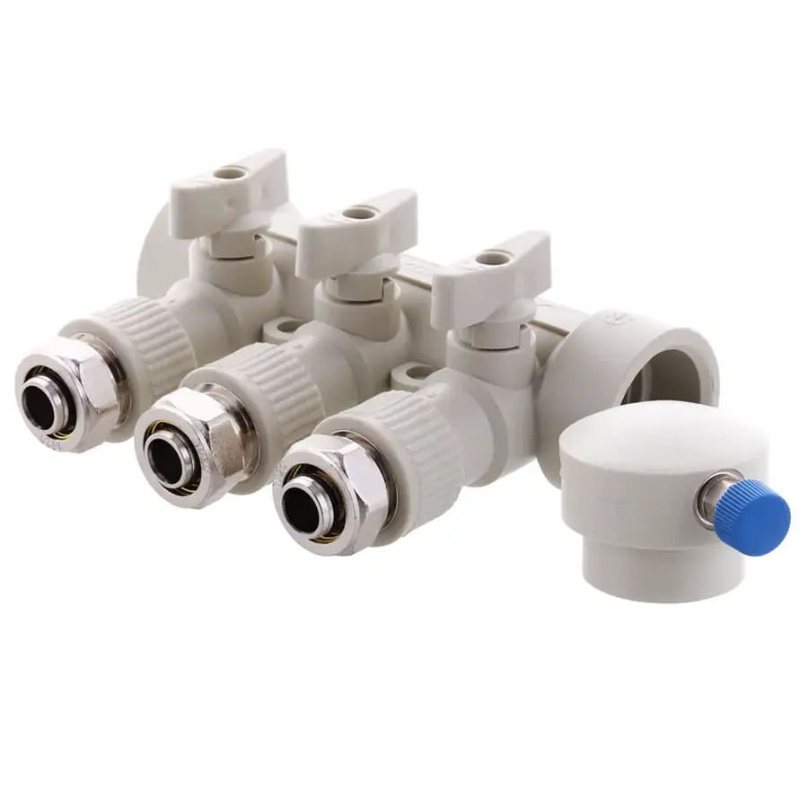 Розподільний колектор опалення 3-way з фітингом (40x20) PPR Koer K0191.PRO (KP2556)