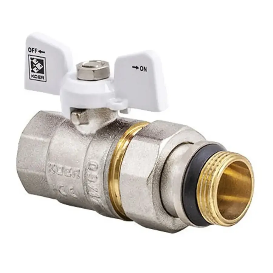 Кран з американкою 3/4" "антіпротечка"(Koer KR.227.W-Gi) білий (KR0192)