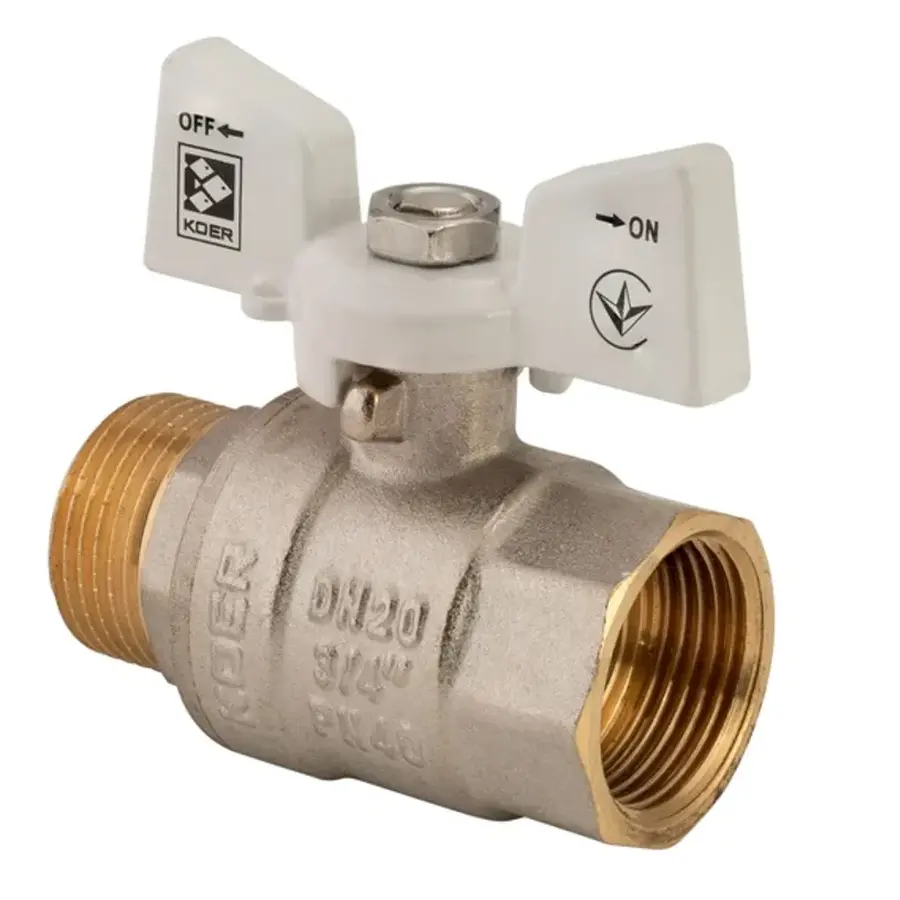 Кран кульовий KOER 3/4" ГШМ (KR.218.W) білий (KR0183)