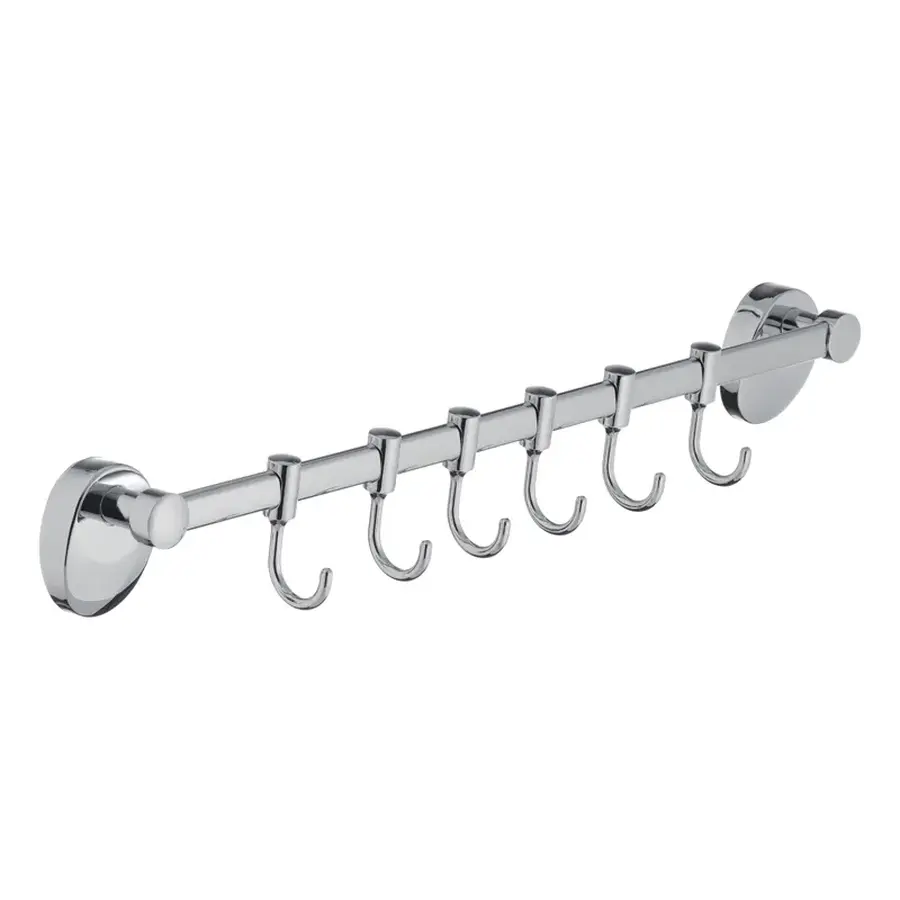 Вішалка для рушників у ванну з 6-ю рухливими гачками ZERIX LR3315-6 (LL1449)