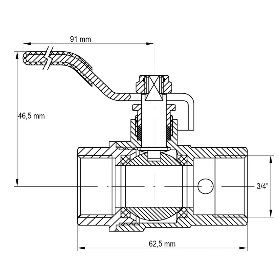 Кран кульовий з дренажем і відводом повітря 3/4" ГГР Koer KR.260 (KR0153)