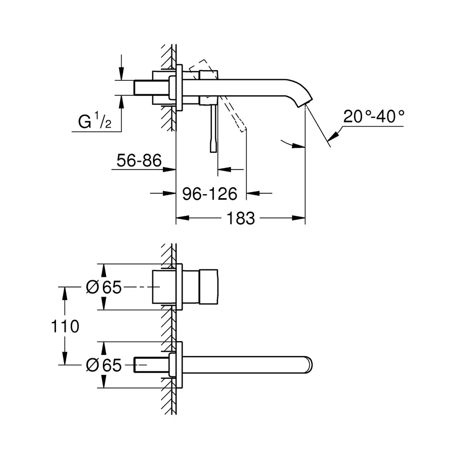Змішувач для раковини прихованого монтажу Grohe Essence New (19408001)