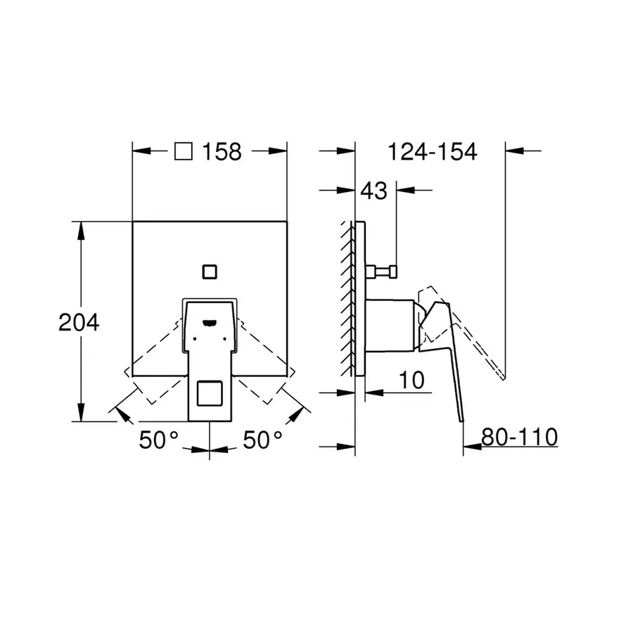 Змішувач прихованого монтажу на 2 споживача Grohe Eurocube (24062000)