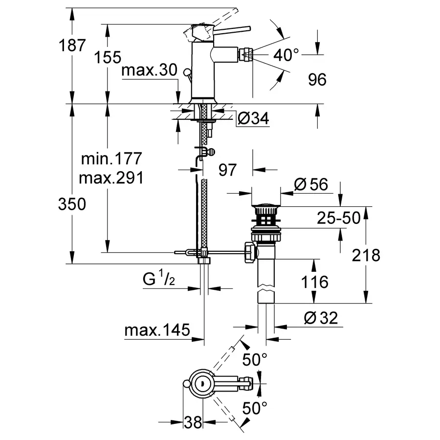Змішувач для біде Grohe BauClassic (32864000)