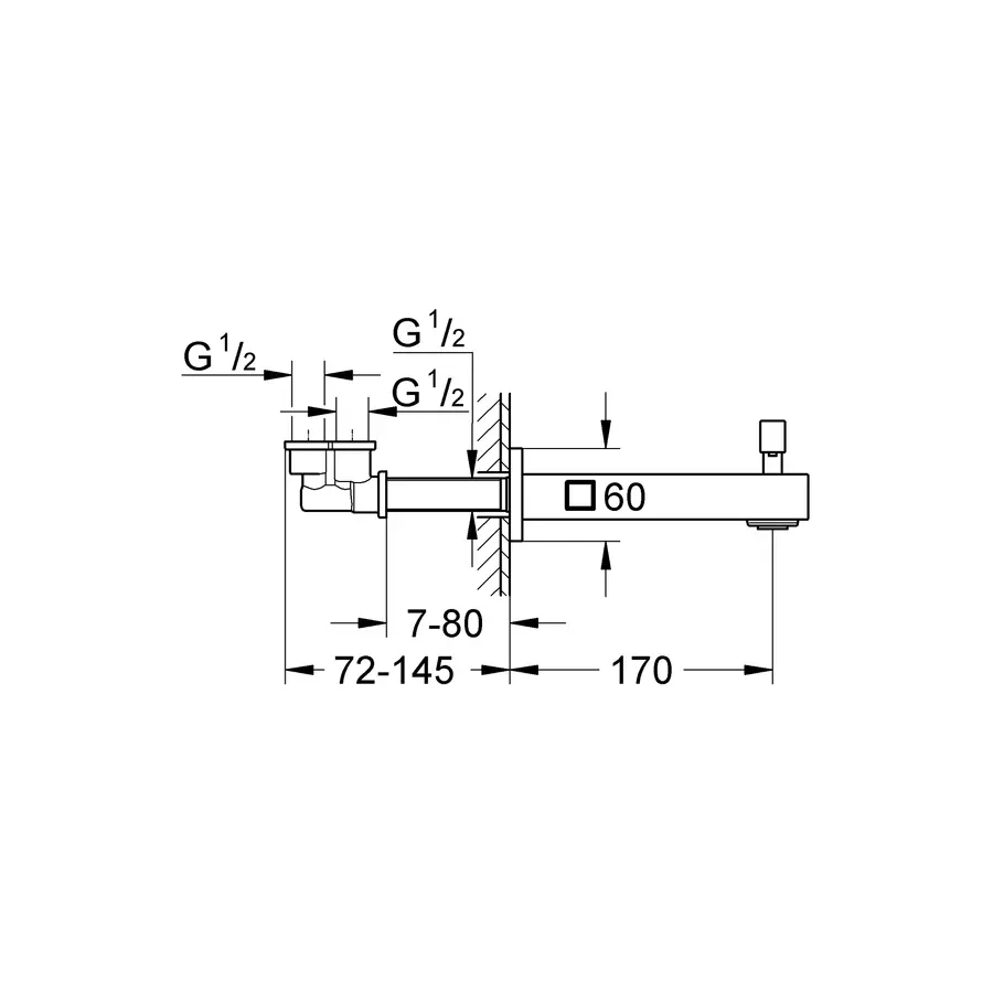 Вилив для ванни Grohe Universal Cube (13304000)