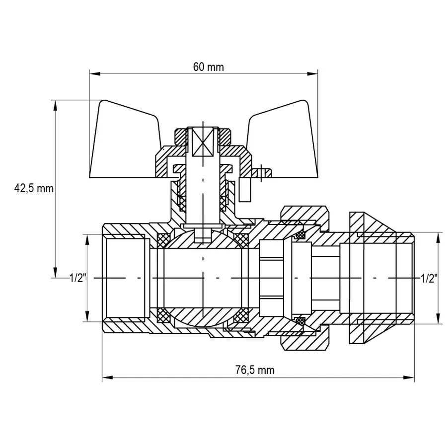 Кран з американкою 1/2" "антіпротечка" (Koer KR.227.W-Gi) білий (KR0190)