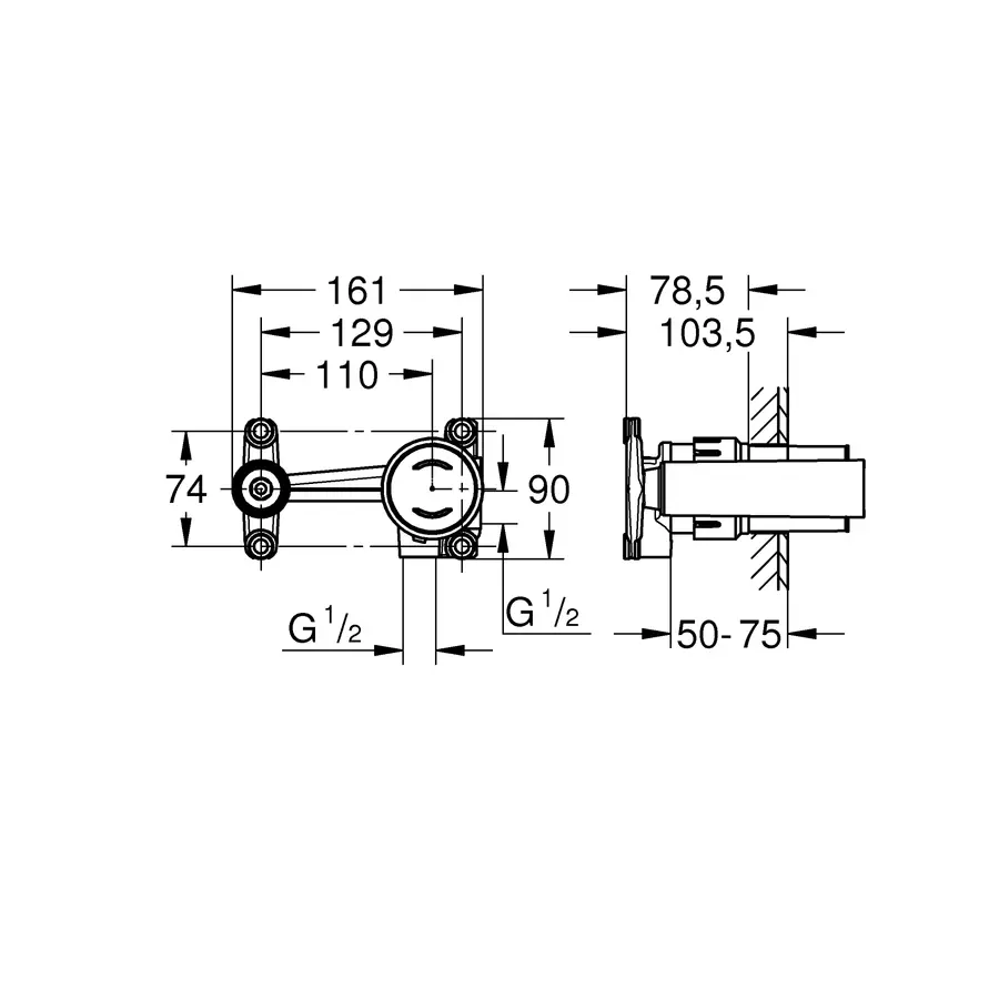 Прихована частина змішувача для раковини із джойстиком Grohe Non Rapido OHM (23429000)