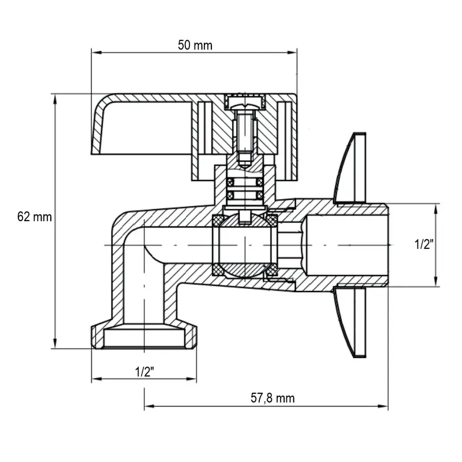 Кран для холодної води Koer KR.258 - 1/2" (KR2876)