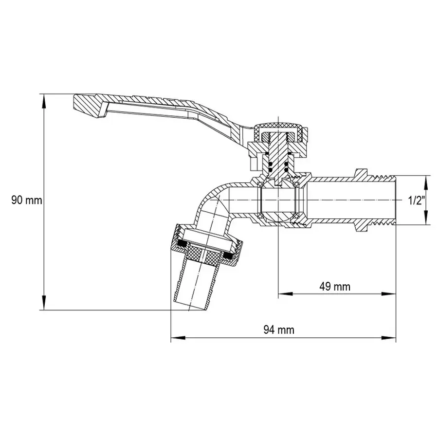 Кран поливу Koer KR.246 - 1/2" (KR3197)