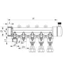 Розподільний колектор опалення 5-way з фітингом (40x20) PPR Koer K0193.PRO (KP2558)