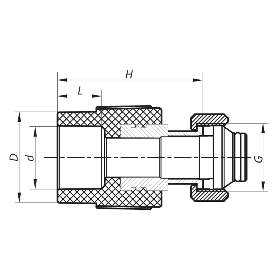 Муфта з євроконусом і накидною гайкою 20x3 /4 PPR Koer K0240.PRO (KP2606)