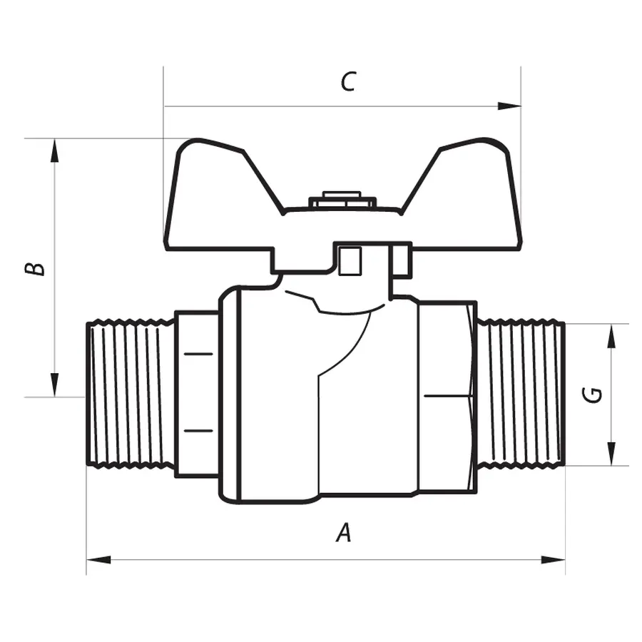 Кран кульовий 1/2" ШШМ (NF.731) Nolf (NF2954)