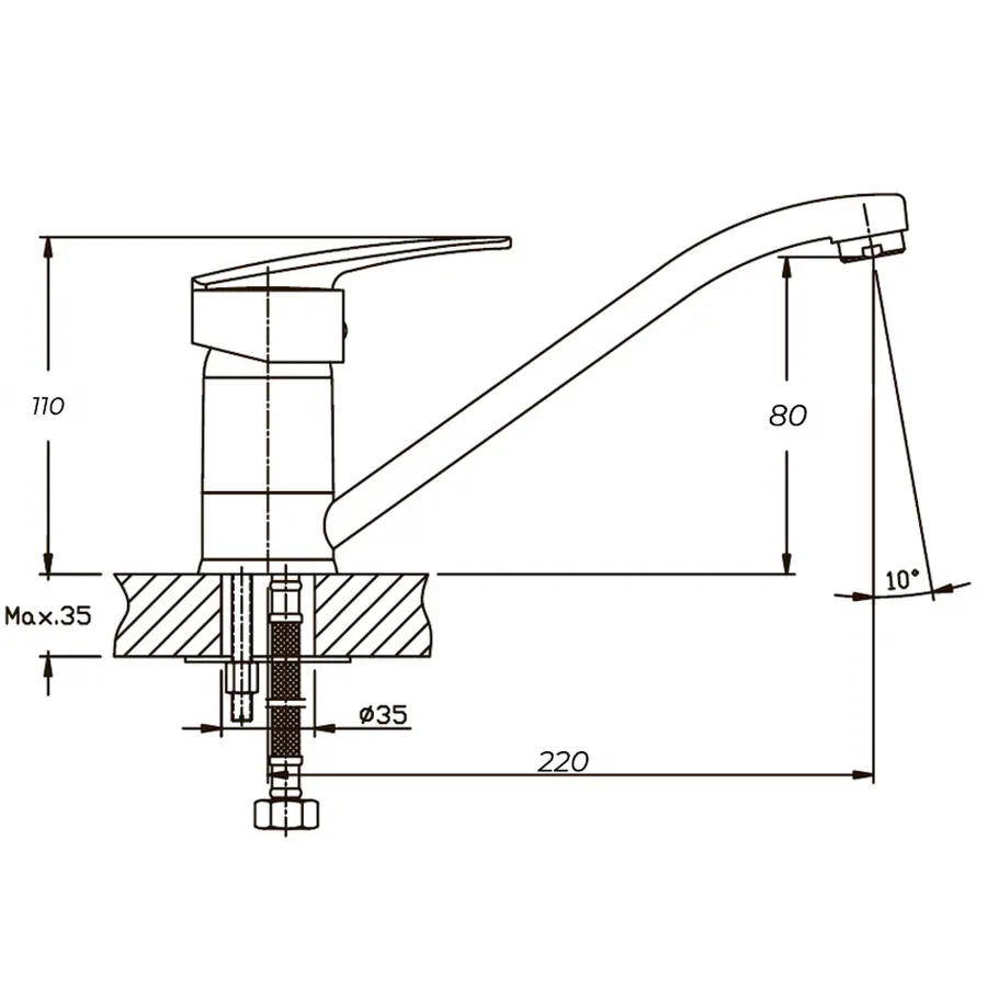 Змішувач для кухні Haiba Agat 004 (HB0004)