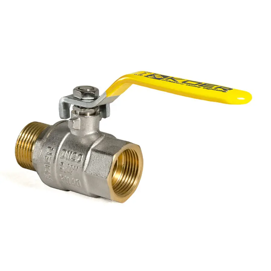 Кран кульовий KOER KR.215.G - 3/4" FM ГШВ YELLOW, ручка "важіль" жовта (KR0117)