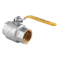 Кран кульовий Nolf NF.612 - 2" FF ГГВ YELLOW, ручка "важіль" жовта (NF2929)