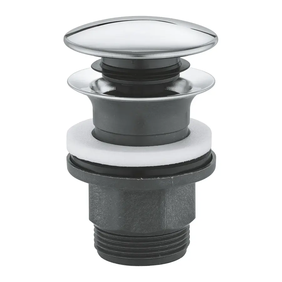 Донний клапан для раковини універсальний (з/без переливу) GROHE 40824000 автоматичний (СLICK-СLACK) (Колір хром) 1 1/4'' (40824000)