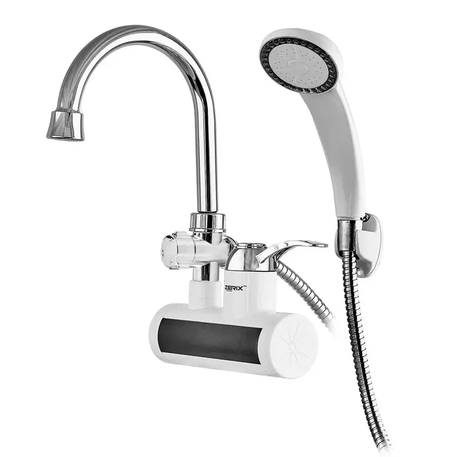 Водонагрівач НАСТІННИЙ 3,3 kW проточний ZERIX ELW22-W (зі шлангом та лійкою)