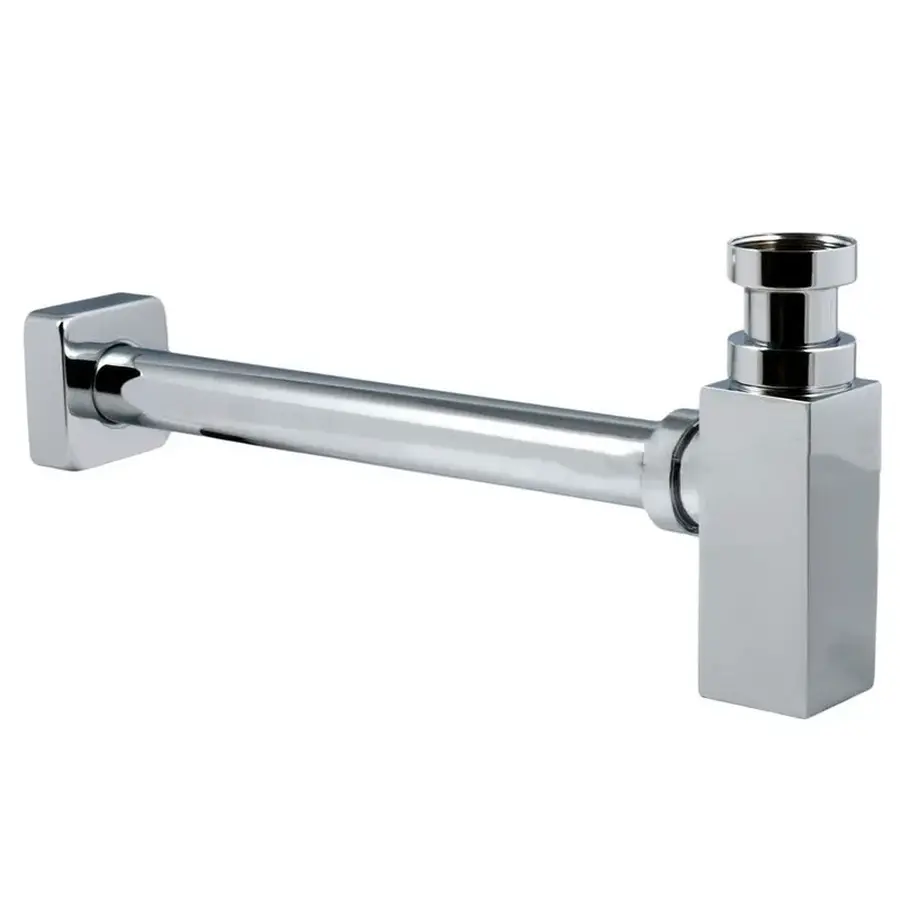 Сифон для раковини Haiba 02 без випуску (під донний клапан) без ревізії (Колір хром) 1 1/4'' (HB0580)