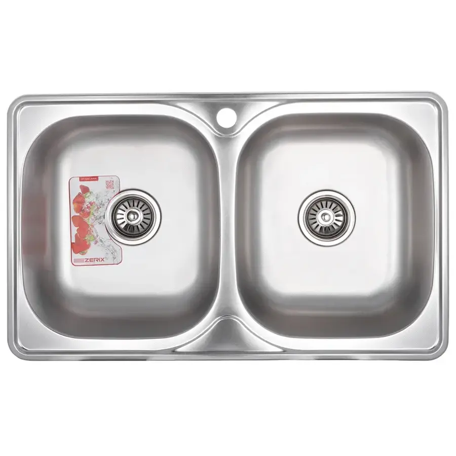 Мийка кухонна Zerix Z7848D-08-180MD Double (micro decor) (ZS0579)