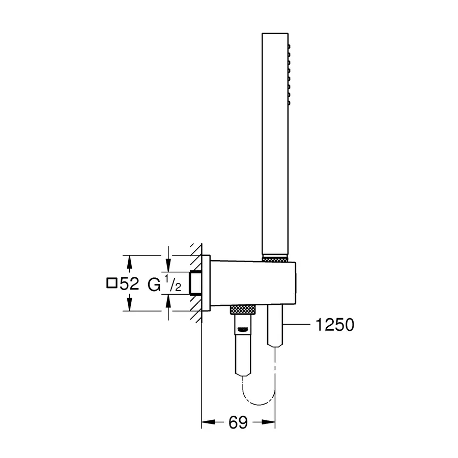 Душовий набір з тримачем для прихованого монтажу Grouphoria Cube (26405000)