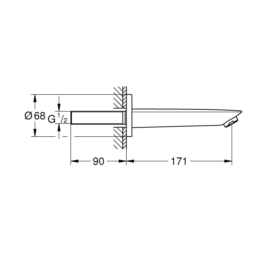 Вилив для ванни Grohe Bau Cosmopolitan Neutral (13255001)