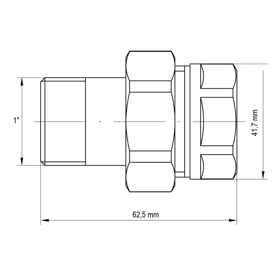 Згін американка 1 "прямий Koer KR.341 (KR0133)