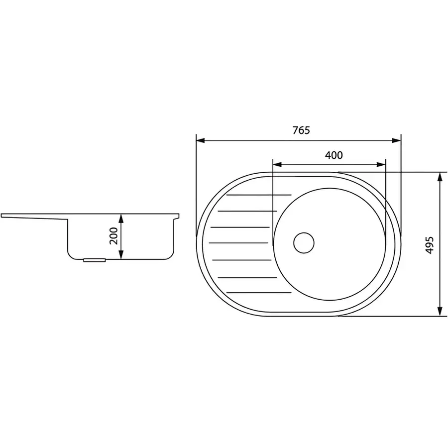 Мийка кухонна Zerix ZS-7750R-13 Графитная (ZX4561)