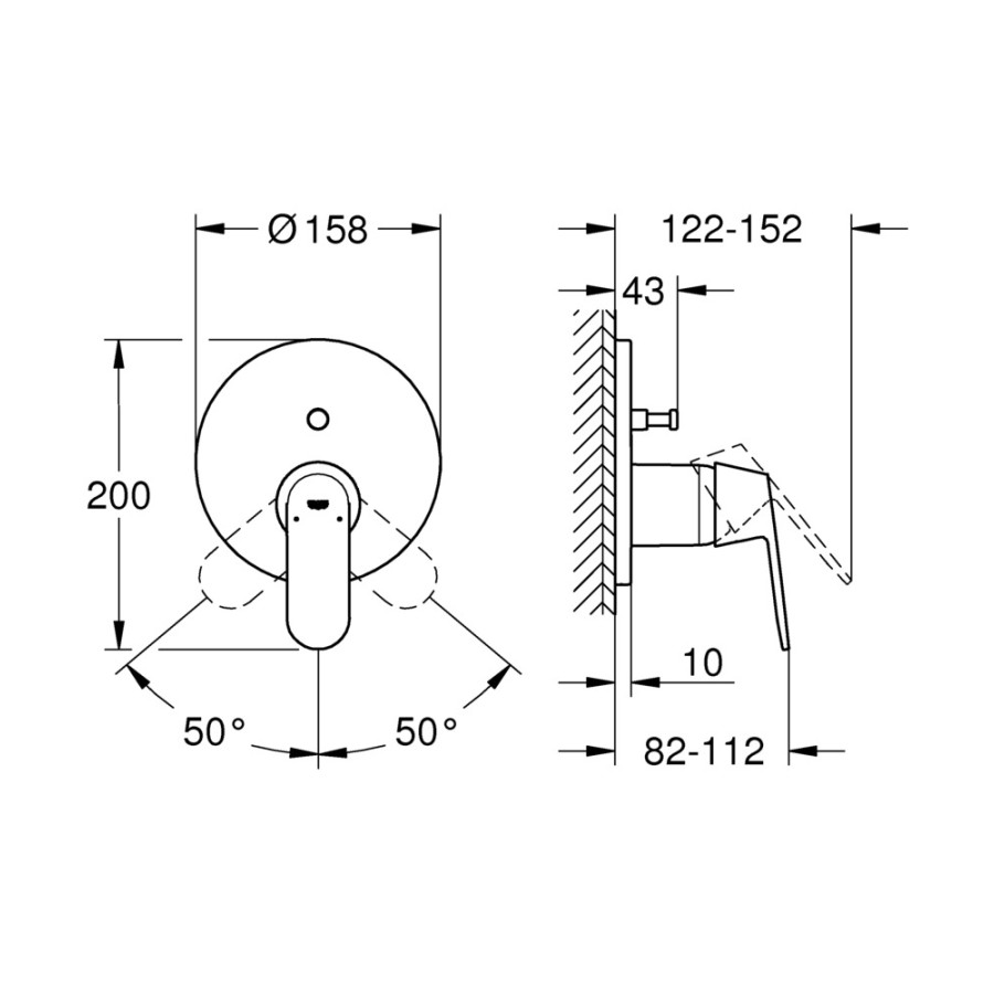 Змішувач прихованого монтажу на 2 споживача Grohe Eurosmart Cosmopolitan (24045000)