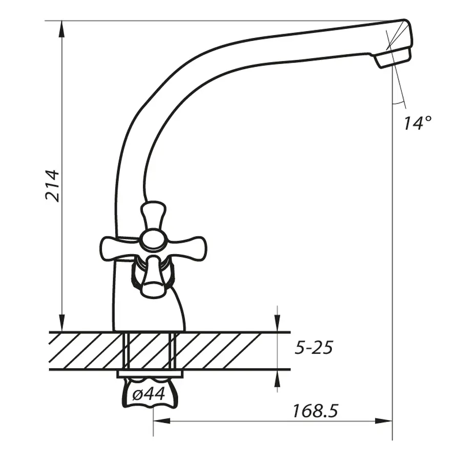 Змішувач для кухні Zerix TLD 856 (ZX0082)