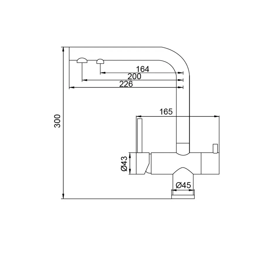 Змішувач для кухні з виходом для питної води KOER KB-72001-07 (KR3393)