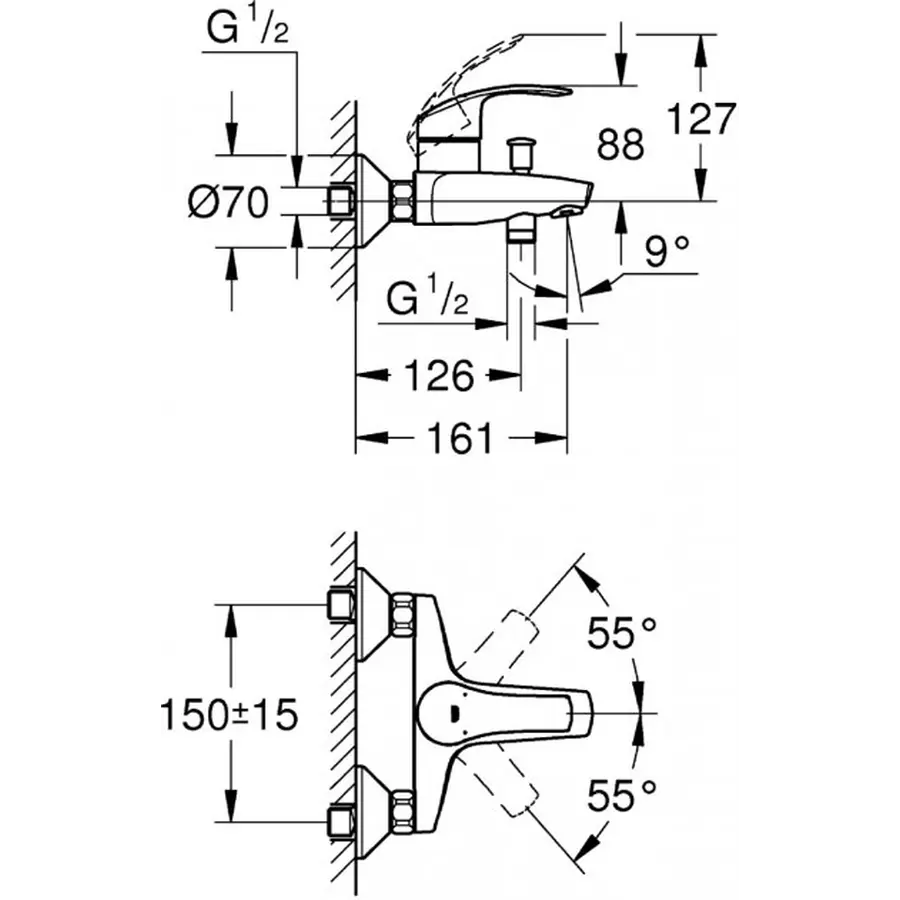 Набір змішувачів Grohe Eurosmart (124458)